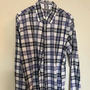 Men’s Purple Plaid Dress Shirt